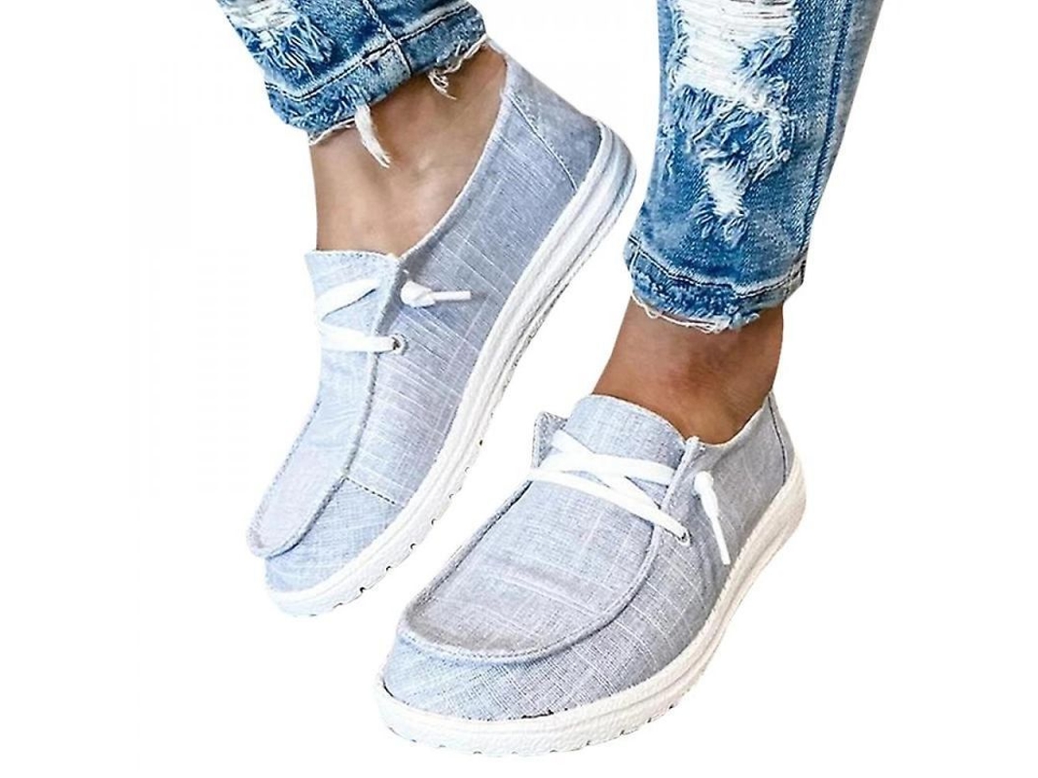 2026-zapatos De Mujer Pumps Flats Zapatos De Barco Slip On Casual Loafers Adv 39 Gris