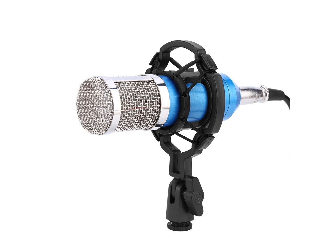 Microfone Condensador De Áudio Com Suporte Anti-impacto Para Gravação De Som Estúdio