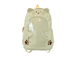 Mochila de anime de gran capacidad con bolsillo frontal transparente, espaciosa, ideal para la escuela, la universidad o la oficina, amarilla