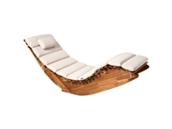Beliani Brescia Premium Mecedora Exterior Tumbona Madera Madera Clara 60x176x90