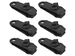 Pinzas De Tienda, 6 Piezas Pinzas Plásticas Negras Ajustables Accesorios Para Camping, Carpa, Muebles, Cubierta De Barco, Caravana, Toldo
