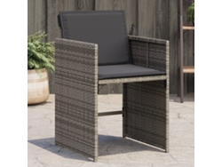 Sillas de jardín DKD Home Decor de 4 piezas con cojines, mimbre sintético gris