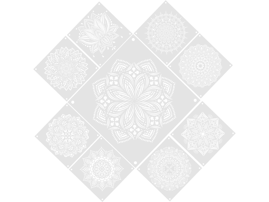 Plantillas Decorativas De Mandala De 9 Hojas, Compactas Y Portátiles, Ideales Para Manualidades.