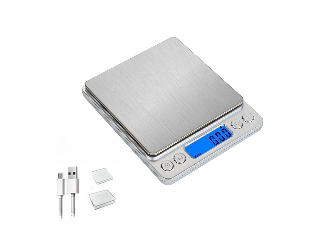 Balanza Digital De Acero Inoxidable De Alta Precisión (capacidad Y Precisión De 1 Kg/0,1 G) Recargable Czhhmart