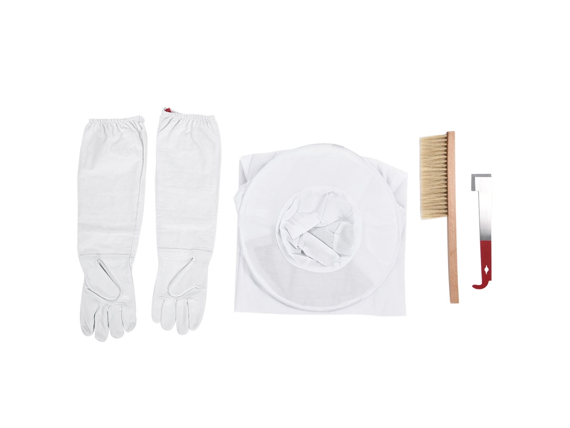 Kit Profesional 4 En 1 De Accesorios De Protección Para Apicultura: Chaqueta, Guantes, Herramienta Y Cepillo.