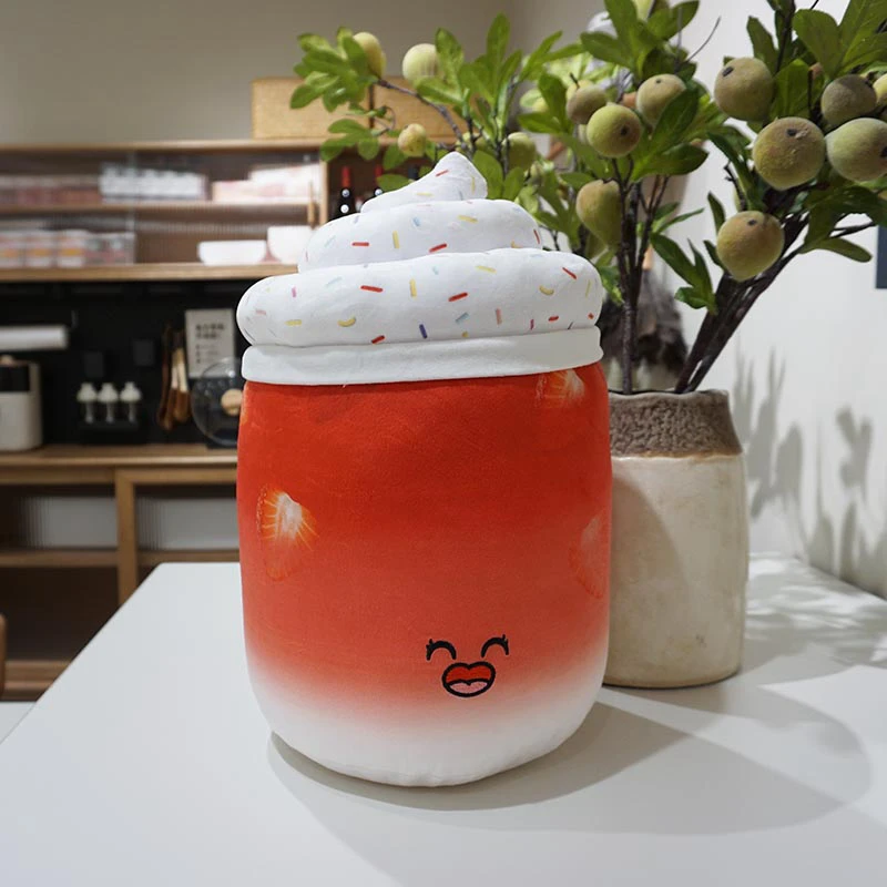 (rojo, 38 Cm) Cojín Decorativo Para Adultos Con Diseño De Té Con Leche Y Frutas, Cojín Para Sofá, Cojín Decorativo Creativo