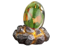 Huevo de dragón de lava de cristal luminoso con base decorativa