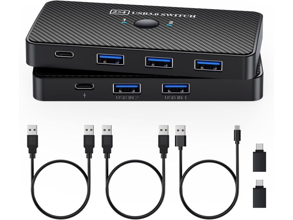 Divisor Usb Compacto Para Conexión Dual Simultánea Y Transferencia De Archivos.