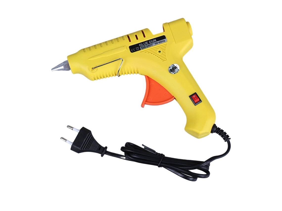 Pistola De Pegamento Termofusible Multifuncional De 80 W Para Uso Industrial Y Doméstico, Proyectos De Bricolaje, Color Amarillo.