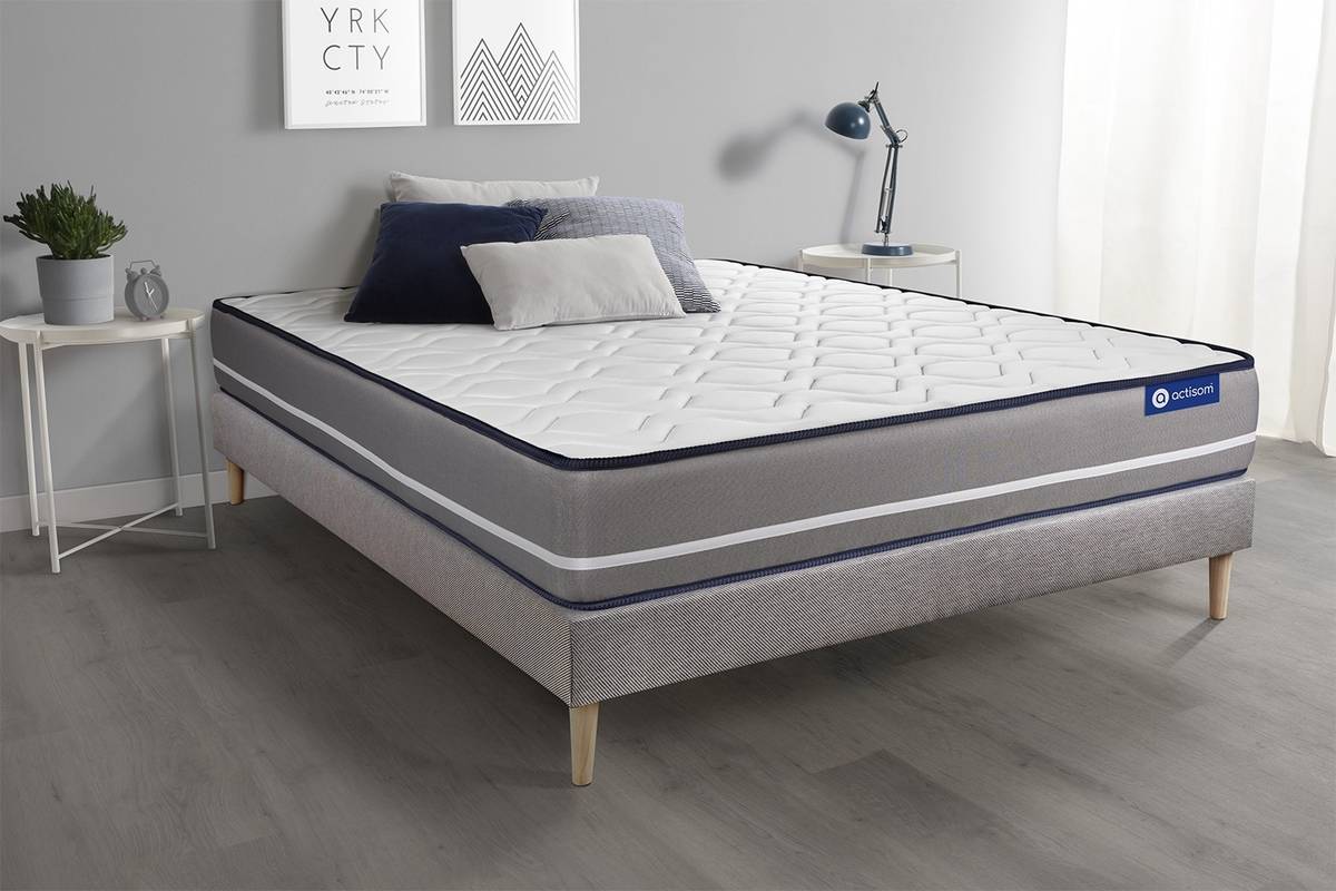 Conjunto de Somier + Colchón ACTISOM Actimemo Pur (Gris - 160x190cm)