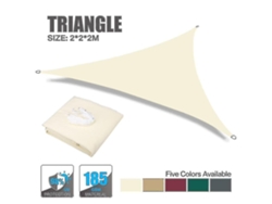 Toldo triangular disponible en varios tamaños, resistente a los rayos UV, para patio/jardín, 2x2x2m, blanco.