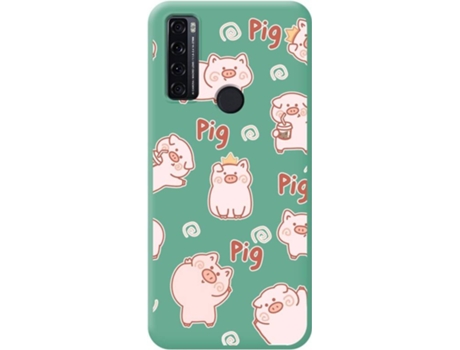 Carcasa para TCL 20 SE TUMUNDOSMARTPHONE Silicona Líquida Dibujos Verde