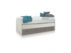 Cama doble juvenil Axim Blanco Alpes - Basalto 198 x 69 x 96 cm