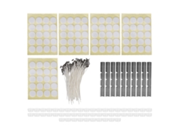 Kit para velas con 260 mechas de 15 cm, pegatinas, moldes y portavelas.