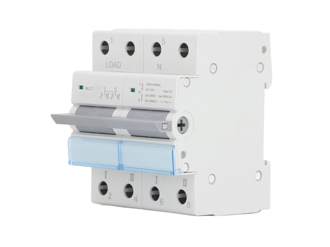 Conmutador De Transferencia Manual Dual 230vac 2 Polos 125a Montaje Rail Din Interbloqueo Unilateral Para Generador De Respaldo