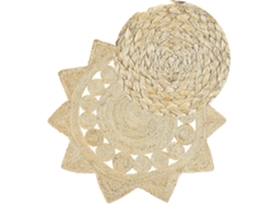 Alfombra de pelo corto BELIANI Araban de Yute Beige 120x120