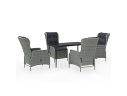 Maison Exclusive - Juego de comedor de jardín de 5 piezas en gris claro
