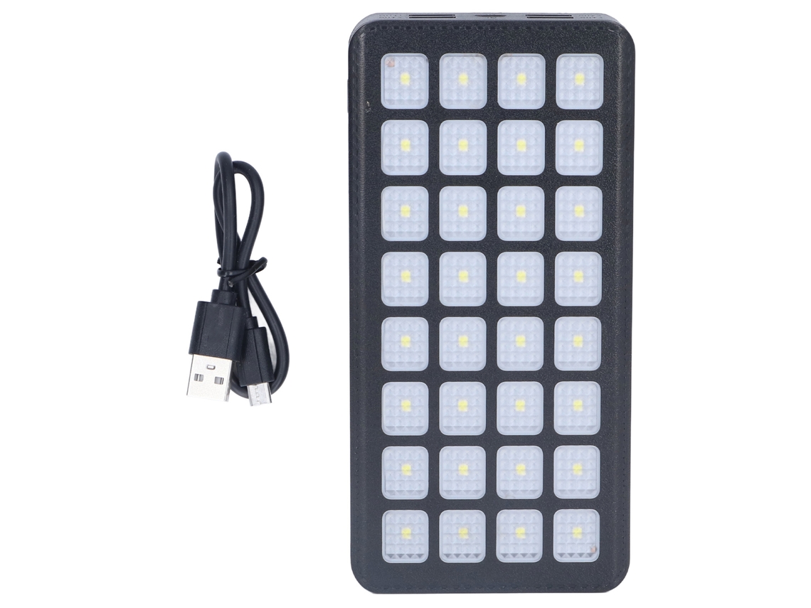 2026-batería Solar Portátil 30000mah Con 32 Led 4 Usb 3 Modos Luz Cargador Para Teléfonos Camping Pesca