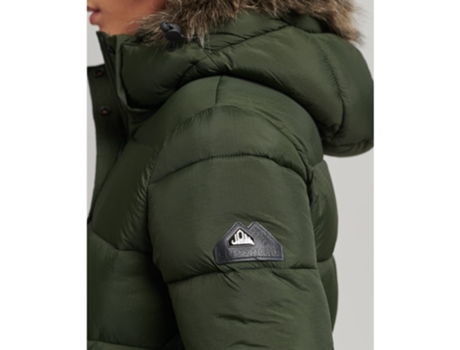 Abrigo para Mujer SUPERDRY (L - Poliéster - Verde)