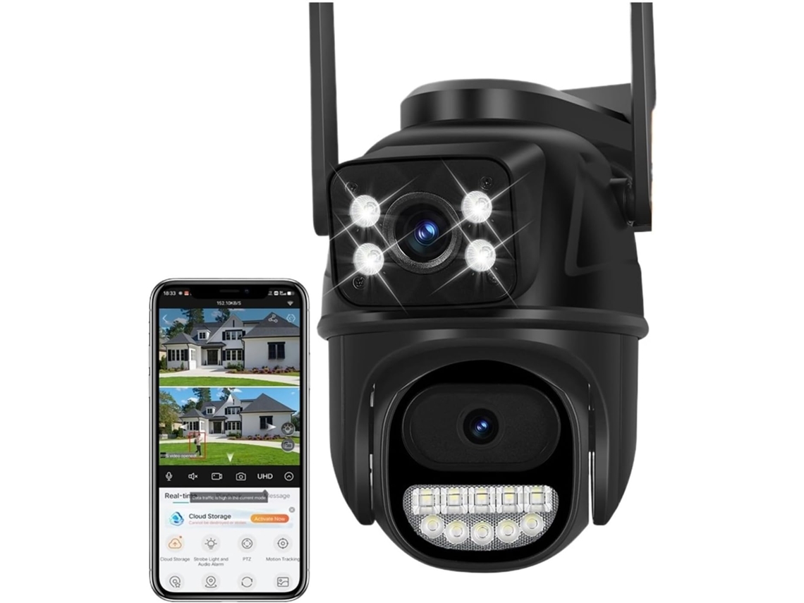Cámara Wi-fi De Doble Lente Con Seguimiento Automático Por Ia, Resistente Al Agua.