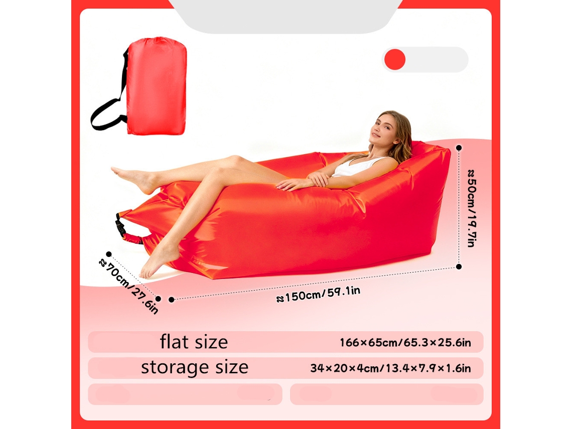 Sofá inflable portátil para exteriores Digitallab (rojo)