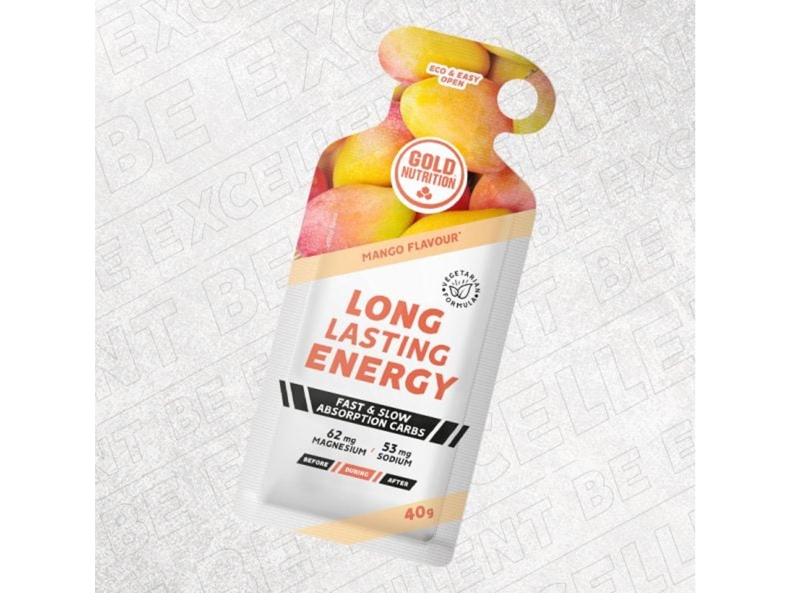 Caja de 16 GOLDNUTRITION Gel Energético de Larga Duración Mango - 40 g (16 x 40 g)