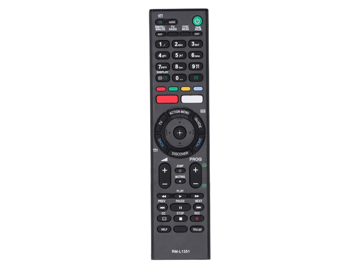 Mando A Distancia De Repuesto Con Botones De Silicona Rm-l1351 Para Televisores Sony 4k Hdr Ultra Hd (sin Programación)