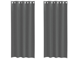 Maison Exclusive - Cortinas De Gasa Con Ojales 2 Uds Gris Oscuro 140x245 Cm
