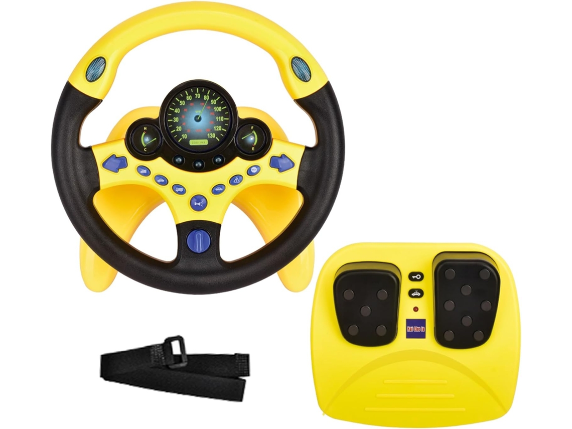 Volante Juguete Eifson Con Pedales De Freno Y Acelerador Con Luz Y Sonido (amarillo)