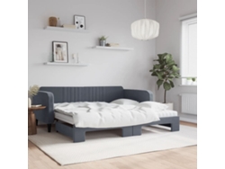Sofá Cama Nido Con Colchón Terciopelo Gris Oscuro 100x200 Cm