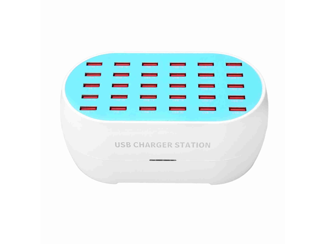 Estación De Carga Usb 30 Puertos 160w Cargador Inteligente Para Múltiples Dispositivos Con Enchufe Eu