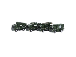 4pcs Brinquedo De Caminhão Militar Com Tração Retrátil Modelo Educativo Para Crianças