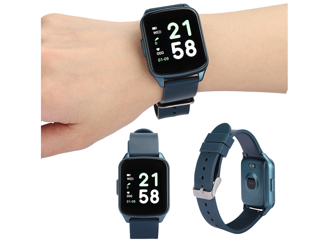 Relógio Inteligente Kw17 Pulseira Monitor De Frequência Cardíaca Sono Usb Esportes Ao Ar Livre Azul