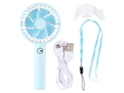 Mini ventilador portátil con soporte para teléfono móvil - Azul
