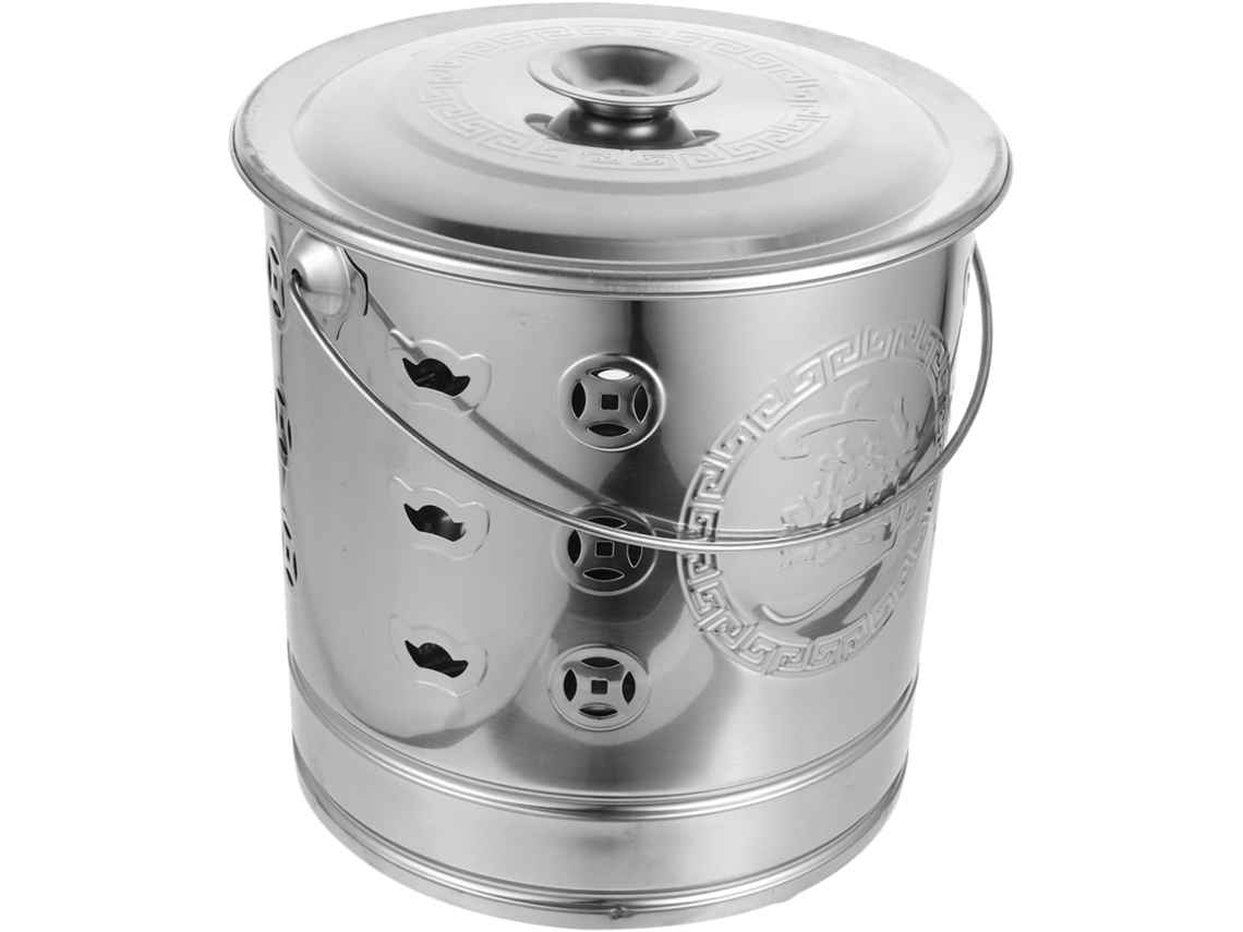 Cubo Para Quemar Dinero Inoomp Con Diseño Robusto Y Asa De Acero Inoxidable Para Quemas En El Jardín Y Ceremonias En El