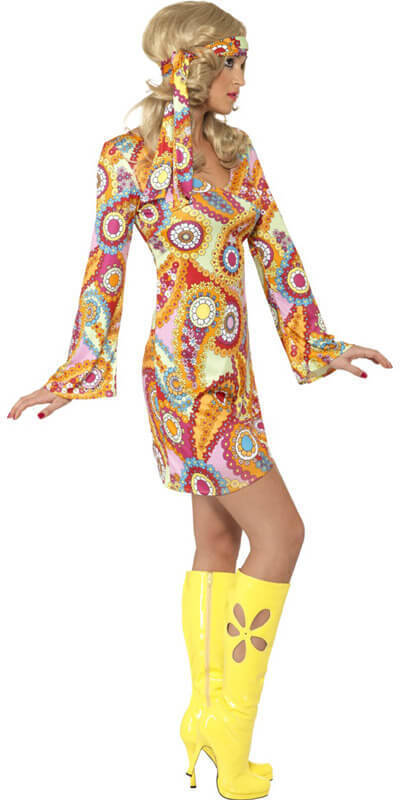 Smiffys 34060s De hippie años 60s para mujer talla 3638 disfrazzes