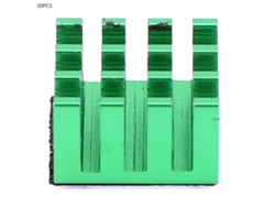 20 Piezas Disipador De Calor Aluminio Para Placa De Circuito Led Con Adhesivo 14x14x8mm Verde