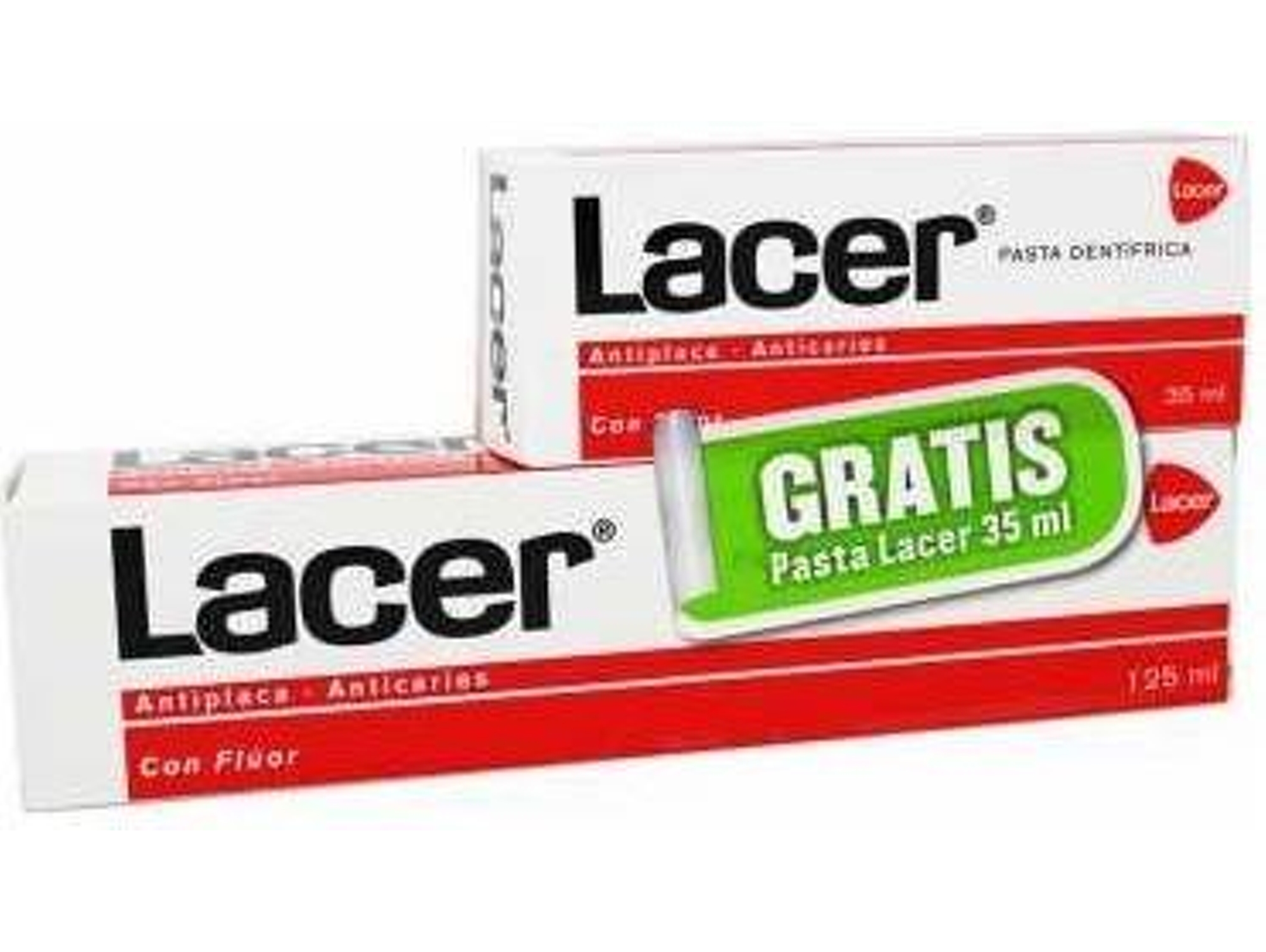 Pasta de dientes LACER Antiplacas Anticaries (125 ml + 35 ml Grátis)