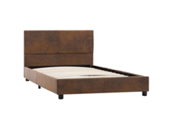 Maison Exclusive - Estructura Cama Sin Colchón Piel Ante Sintética Marrón 90x200cm
