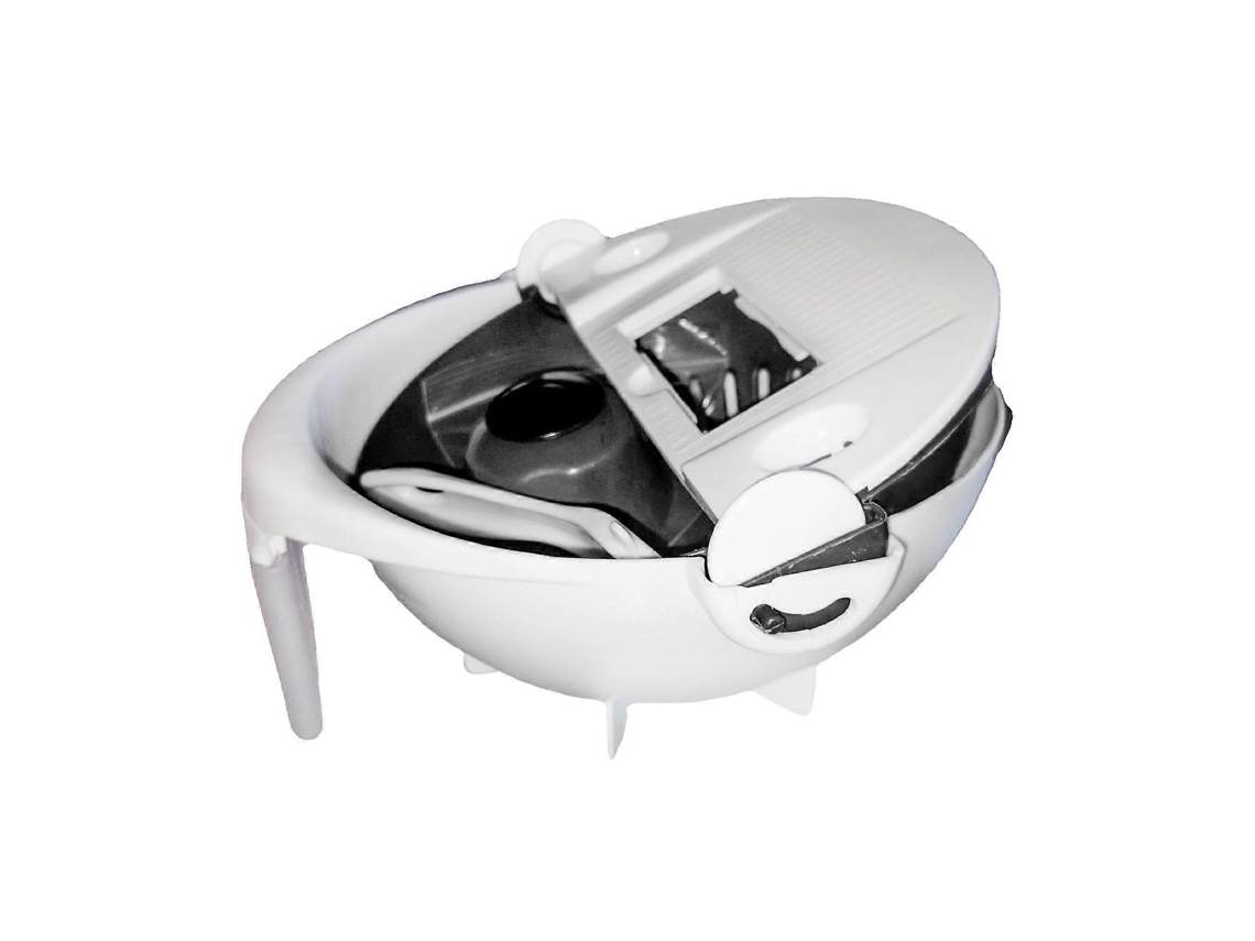 Cortador de alimentos y verduras giratorio multifuncional con cesta de drenaje, utensilio de cocina portátil de gran capacidad.