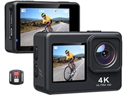 Cámara De Acción 4k Con Vídeo A 60 Fps, Fotos De 16 Mp, Pantalla Lcd De 2,0", Resistente Al Agua.