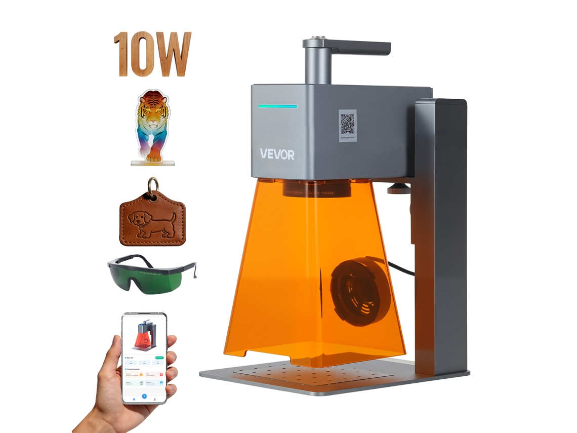 Vevor Grabador Láser Portátil, 5000 Mm/s De Alta Velocidad, Cortador Grabador Láser De 12w