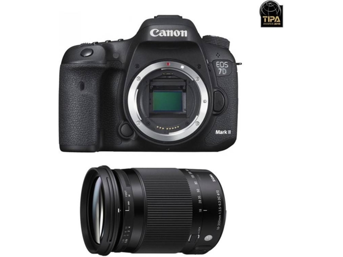 Kit Cámara Réflex CANON EOS 7D Mark II + W-E1 + Sigma 18-300