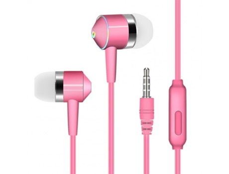 Auriculares con enchufe universal de 3,5 mm Controlador de juegos con cable portátil con micrófono Rosa