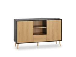 Aparador Apolo 2 Puertas 1 cajón, Color Negro/Madera VS VENTA-STOCK