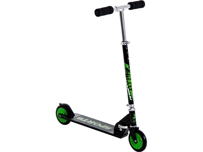 Homcom Scooter Patinete ajustable verdenegro para niños de evolución plegable manillar marco aluminio ligero y estable carga 50kg 64x34x6682 cm freestyle 70x34x7084cm