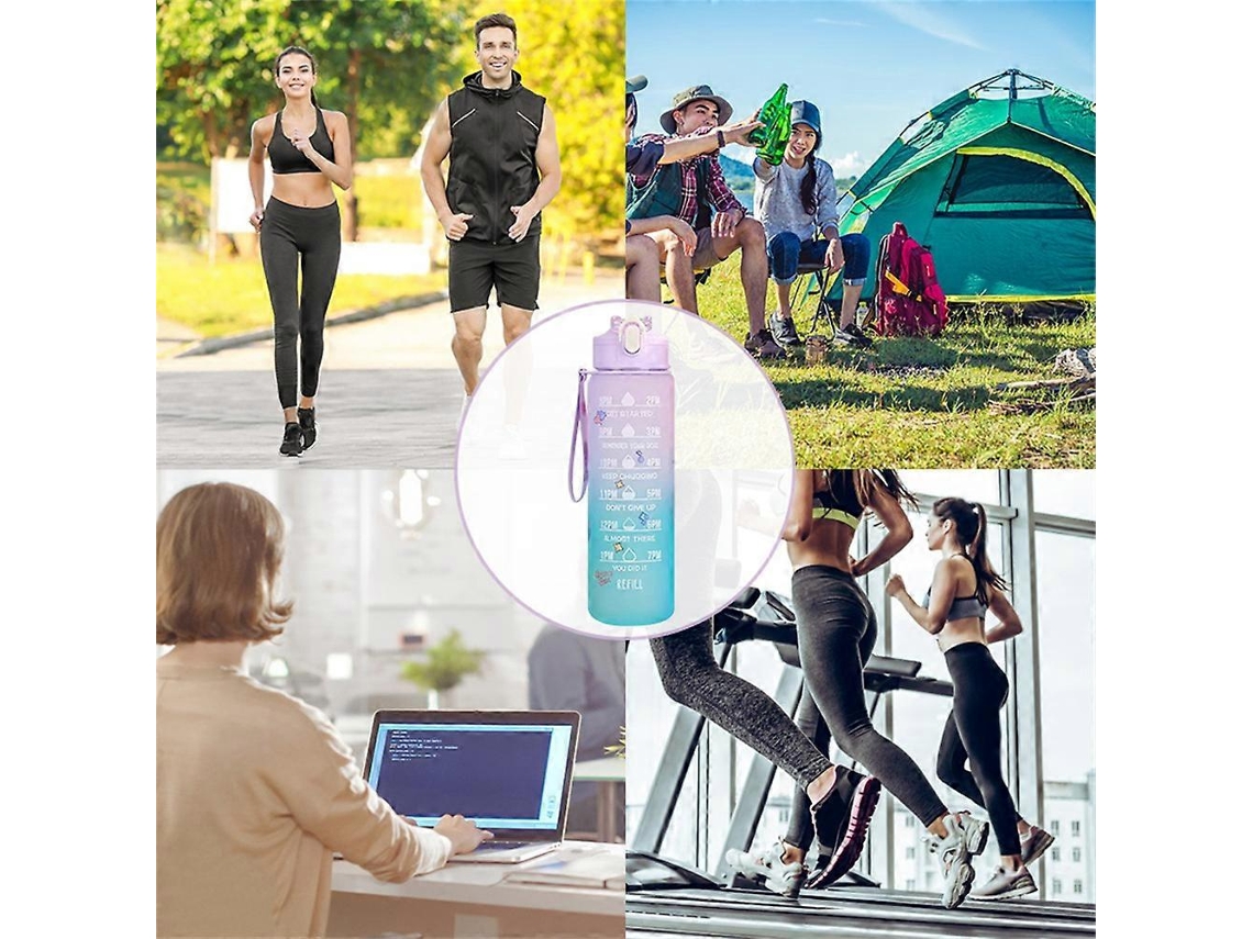 Botella De Agua Deportiva Para Gimnasio, Viaje, Bebida, Botella A Prueba De Fugas Con Pajita Rosewell