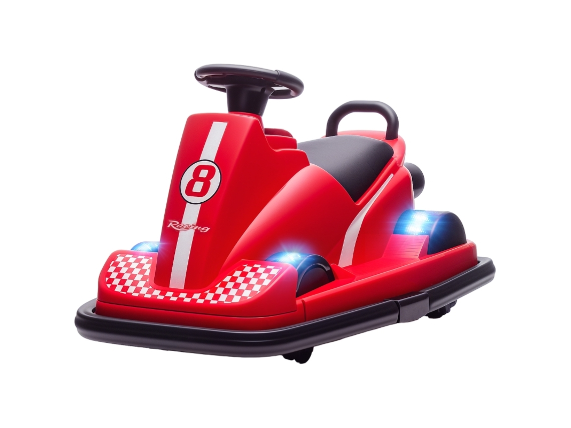 Coche De Choque De 360 Grados Con Volante Led Rojo
