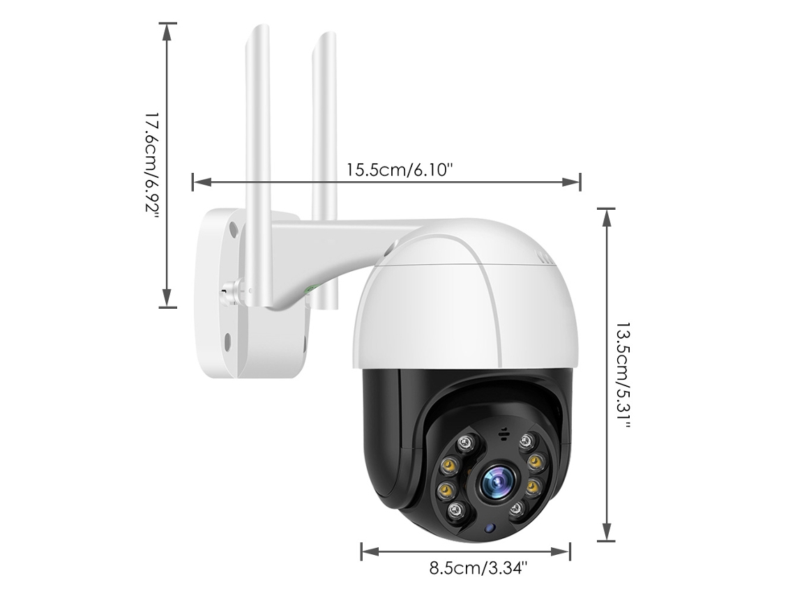 Cámara de seguridad PTZ inalámbrica para exteriores 1080p para uso doméstico