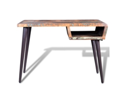 Escritorio | Mesa | Escritorio de madera reciclada con patas de hierro